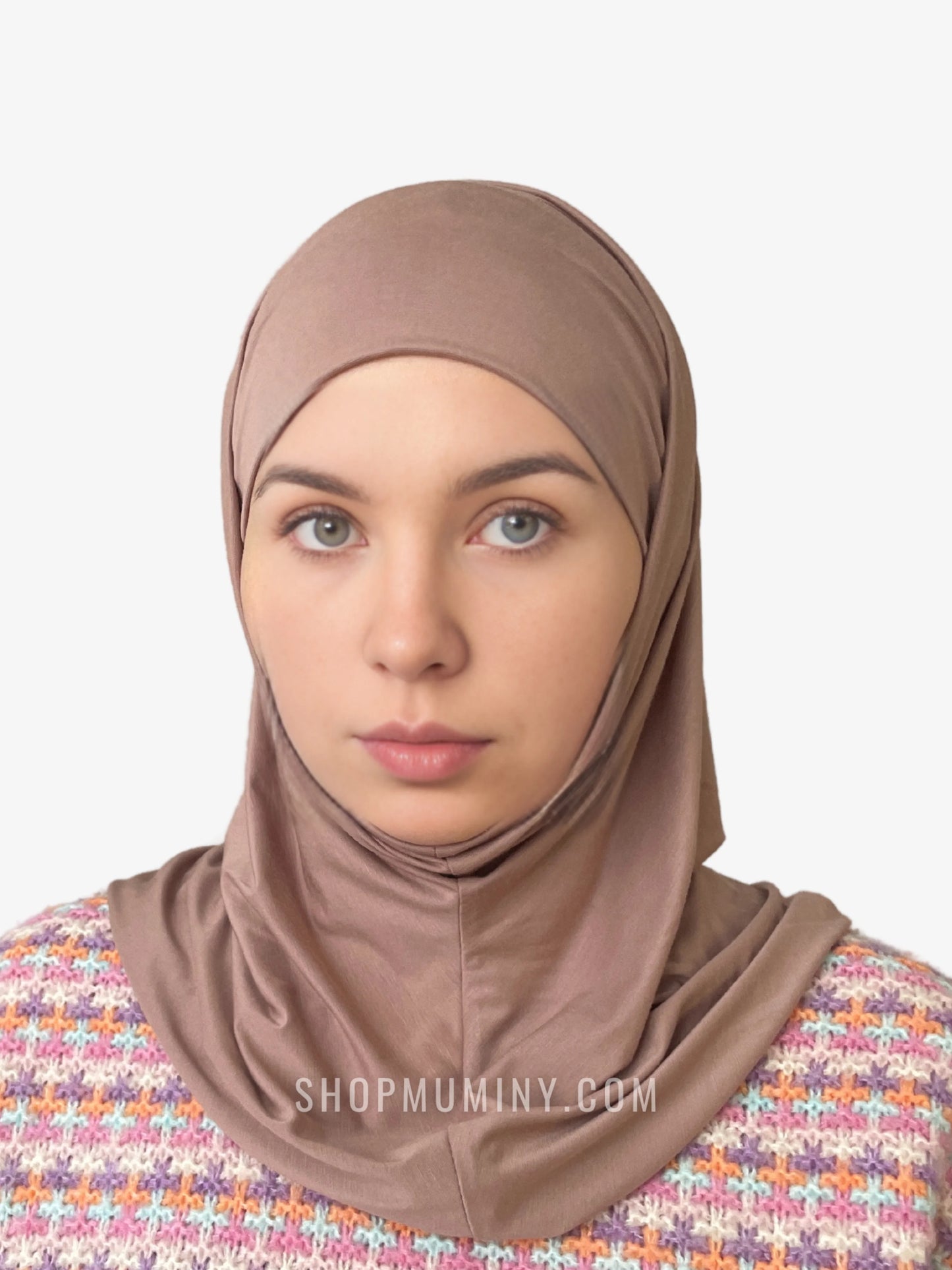 One-Piece Instant Jersey Hijab: Camel Beige - Handmade One-Piece Instant Jersey Hijab from Muminy