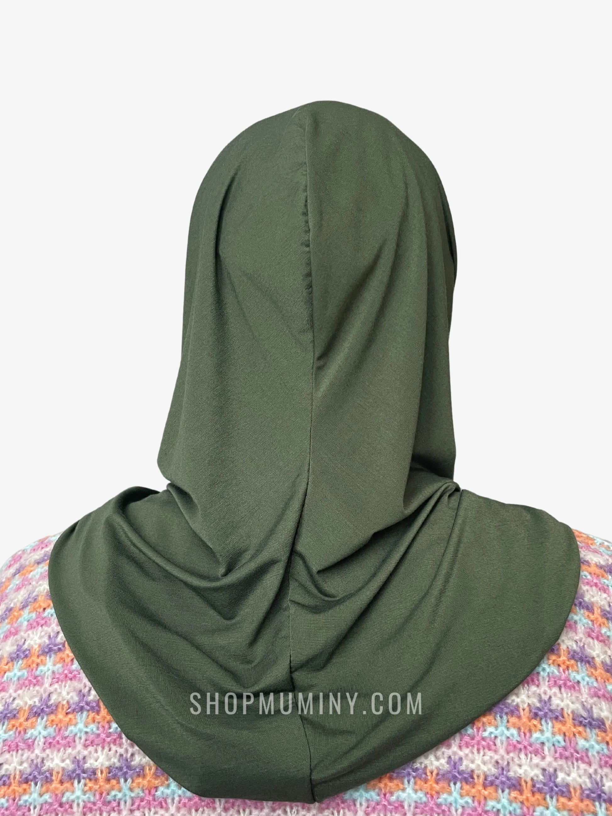 One-Piece Instant Jersey Hijab: Evergreen - Handmade One-Piece Instant Jersey Hijab from Muminy