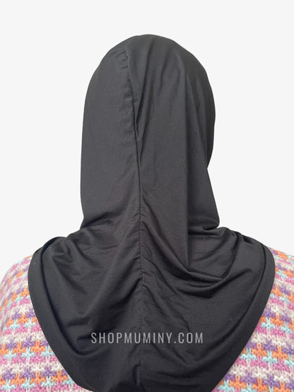 One-Piece Instant Jersey Hijab: Midnight Black - Handmade One-Piece Instant Jersey Hijab from Muminy