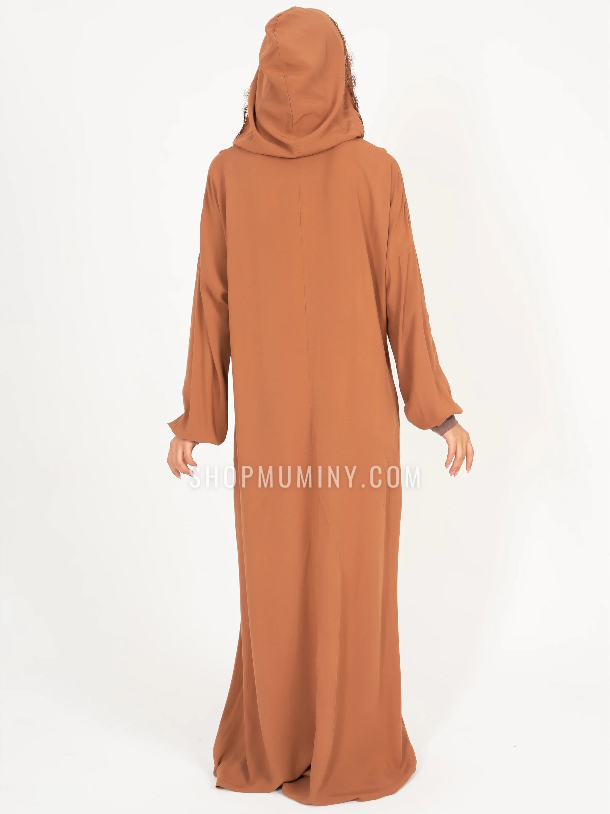 Hooded One-Piece Prayer Dress: Autumn Blaze - Handmade Hooded One-Piece Prayer Dress from Muminy